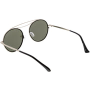 zeroUV Retro Polarized Round Metal Aviator Mirrored Lens Sunglasses C821 Sunglasses
