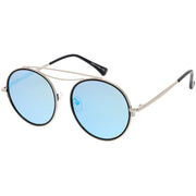 zeroUV Retro Polarized Round Metal Aviator Mirrored Lens Sunglasses C821 Sunglasses