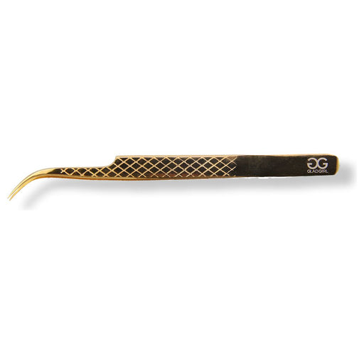 GladGirl - Titanium Gold Diamond Grip Tweezers for Classic Lashes