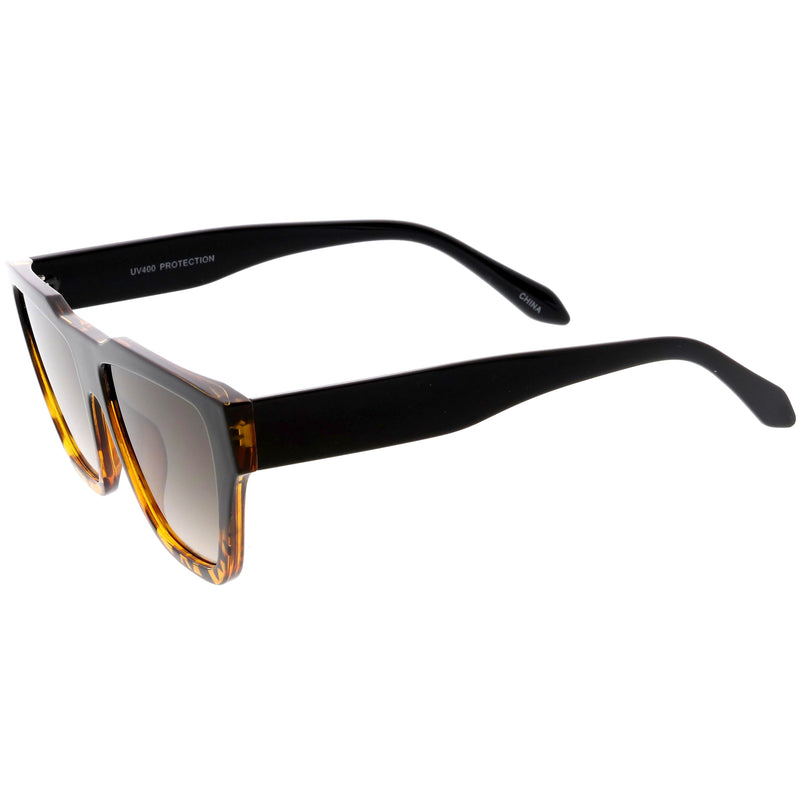 zeroUV Retro Modern Horned Rim Flat Top Square Aviator Sunglasses C920 Sunglasses