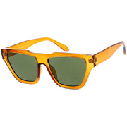 zeroUV Retro Modern Horned Rim Flat Top Square Aviator Sunglasses C920 Sunglasses