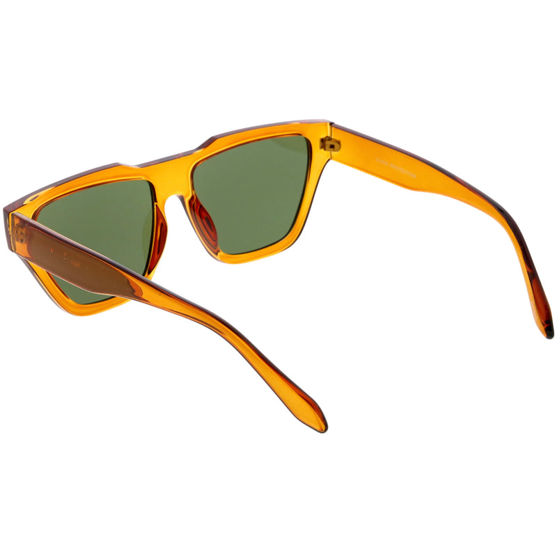 zeroUV Retro Modern Horned Rim Flat Top Square Aviator Sunglasses C920 Sunglasses