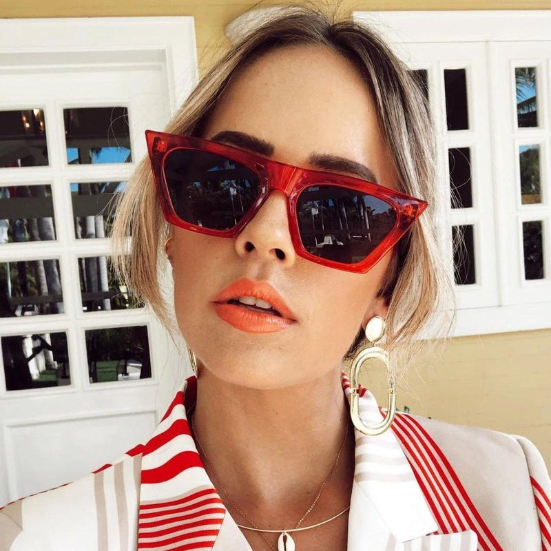 zeroUV Women's Retro Oversize Wide Pointed Cat Eye Sunglasses C921 Sunglasses