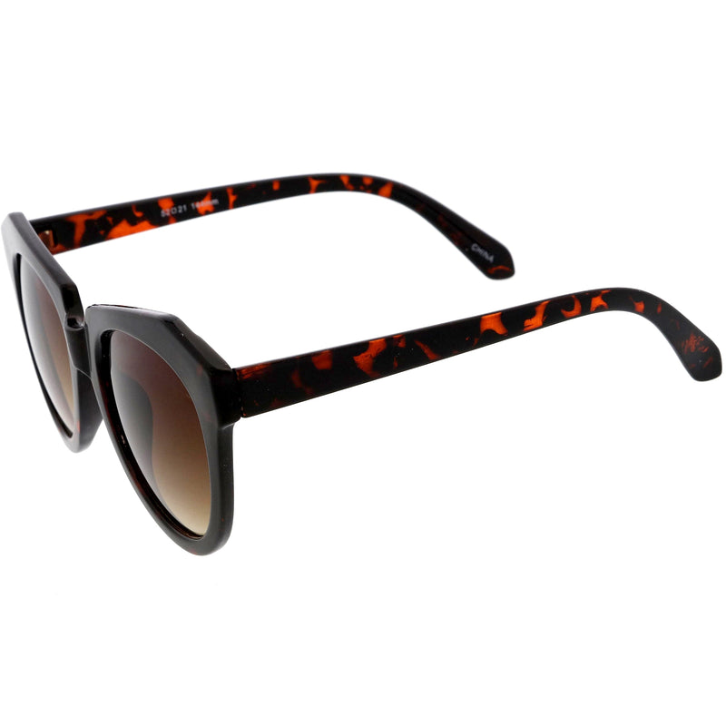 zeroUV Women's Oversize Geometric Round Cat Eye Sunglasses C938 Sunglasses