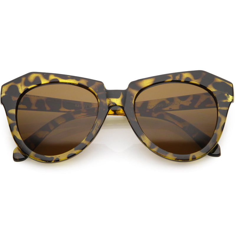 zeroUV Women's Oversize Geometric Round Cat Eye Sunglasses C938 Sunglasses