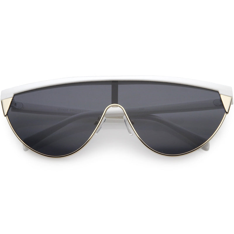 zeroUV Retro Futuristic Flat Top Mono Shield Blade Sunglasses C953 Sunglasses