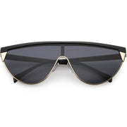 zeroUV Retro Futuristic Flat Top Mono Shield Blade Sunglasses C953 Sunglasses