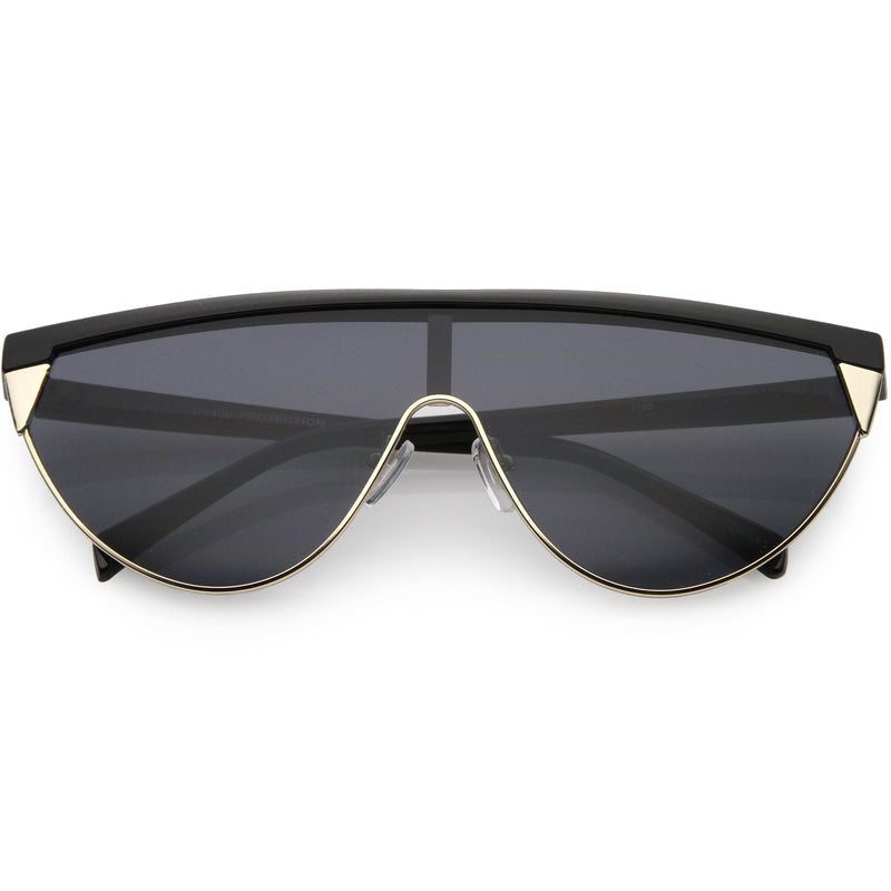 zeroUV Retro Futuristic Flat Top Mono Shield Blade Sunglasses C953 Sunglasses
