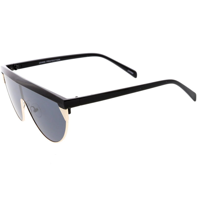 zeroUV Retro Futuristic Flat Top Mono Shield Blade Sunglasses C953 Sunglasses