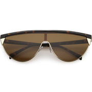 zeroUV Retro Futuristic Flat Top Mono Shield Blade Sunglasses C953 Sunglasses