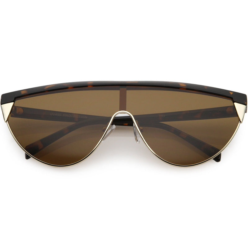 zeroUV Retro Futuristic Flat Top Mono Shield Blade Sunglasses C953 Sunglasses