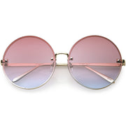 zeroUV Women's Oversize Round Rimless Color Two Tone Sunglasses C985 Sunglasses