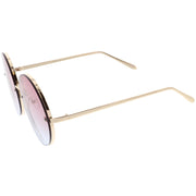 zeroUV Women's Oversize Round Rimless Color Two Tone Sunglasses C985 Sunglasses