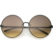 zeroUV Women's Oversize Round Rimless Color Two Tone Sunglasses C985 Sunglasses