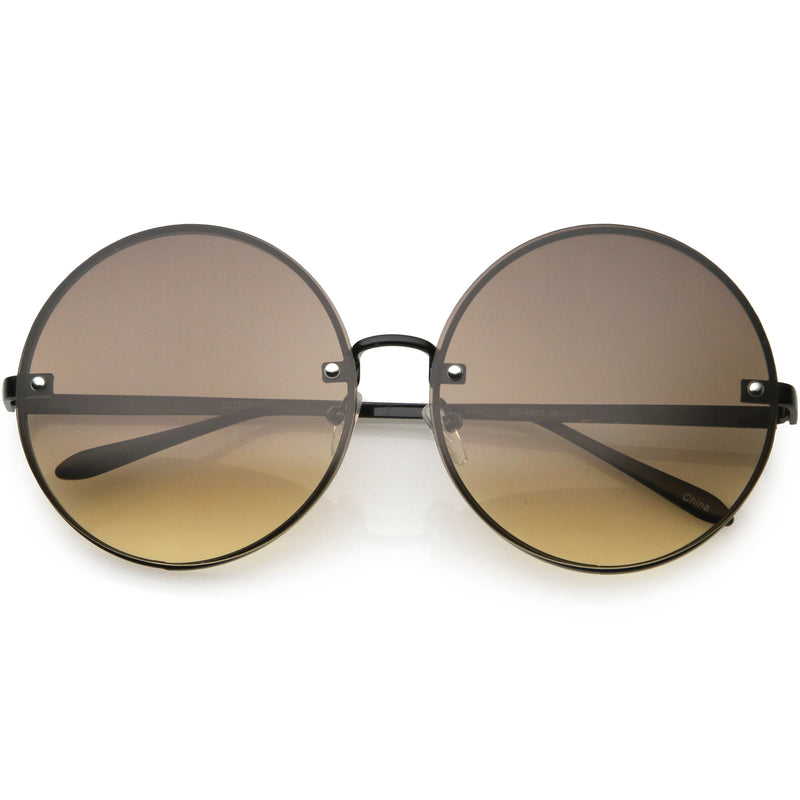 zeroUV Women's Oversize Round Rimless Color Two Tone Sunglasses C985 Sunglasses