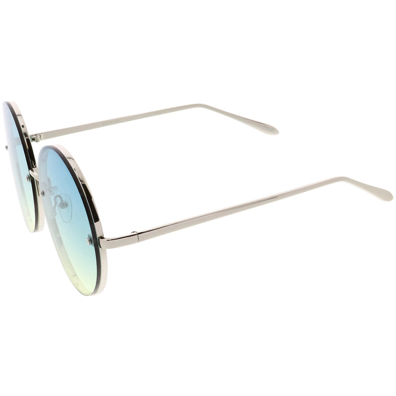 zeroUV Women's Oversize Round Rimless Color Two Tone Sunglasses C985 Sunglasses