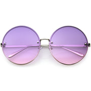 zeroUV Women's Oversize Round Rimless Color Two Tone Sunglasses C985 Sunglasses