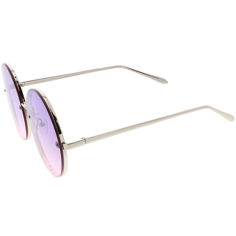 zeroUV Women's Oversize Round Rimless Color Two Tone Sunglasses C985 Sunglasses
