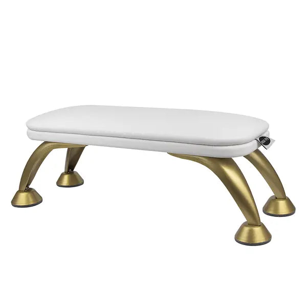 nbmsupply AIR MAX MANICURE STAND WHITE (ECO LEATHER ON GOLD LEGS)
