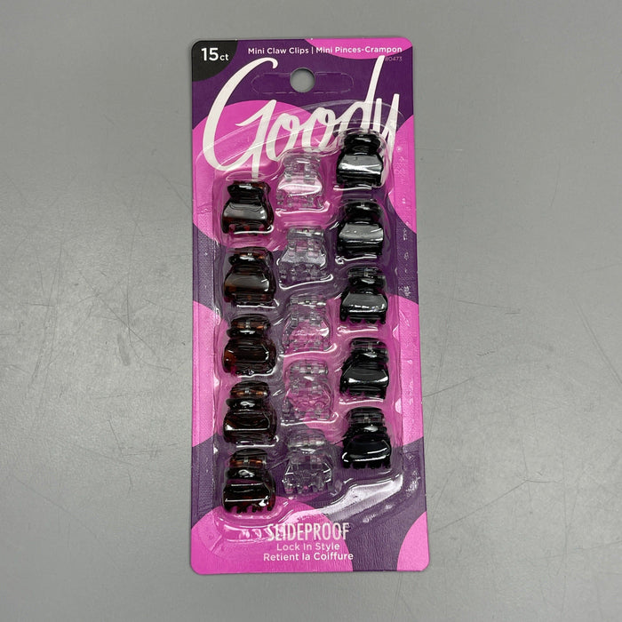 Paywut - Goody 3 Sets Of 15! Mini Claw Hair Clips 45 Ct Black/Brown/Clear 3000136 (New)