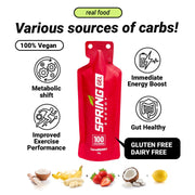 myspringenergy Strawberry Smoothie Gel (Vegan) 100 Kcal- Canaberry Gel White Smoke 1 qty,10 pack,20 pack