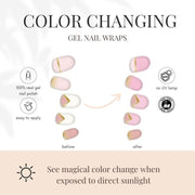 laurenbbeauty COLOR CHANGE Pink & Gold Delicate Geometric Gel Nail Wrap Nail Art Kits & Accessories