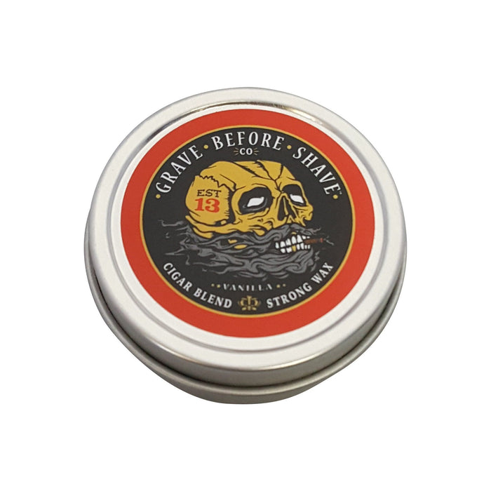 Grave Before Shave Fisticuffs™  Cigar Blend Strong Hold Mustache Wax 1 Oz. Tin