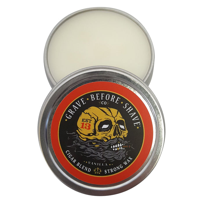 Grave Before Shave Fisticuffs™  Cigar Blend Strong Hold Mustache Wax 1 Oz. Tin