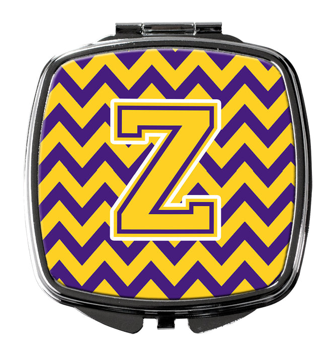 Letter Z Chevron Purple and Gold Compact Mirror CJ1041-ZSCM by Caroline's Treasures