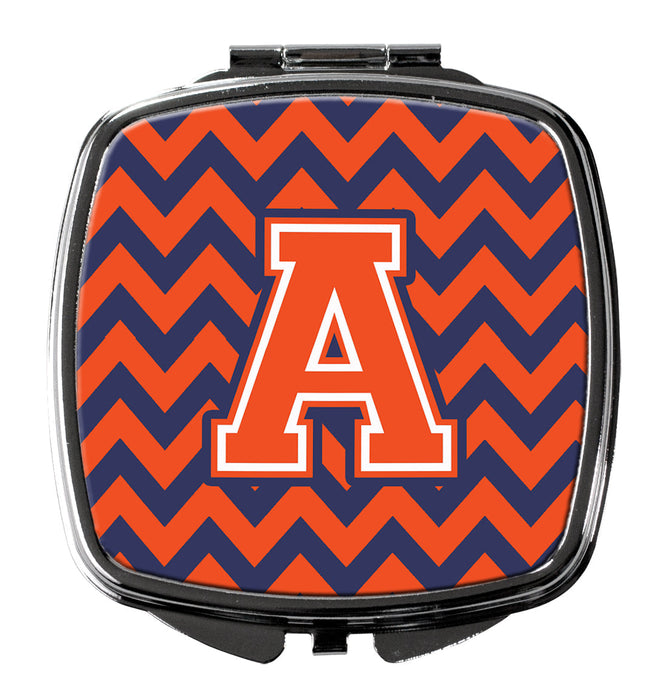 Letter A Chevron Orange and Blue Compact Mirror CJ1042-ASCM by Caroline's Treasures