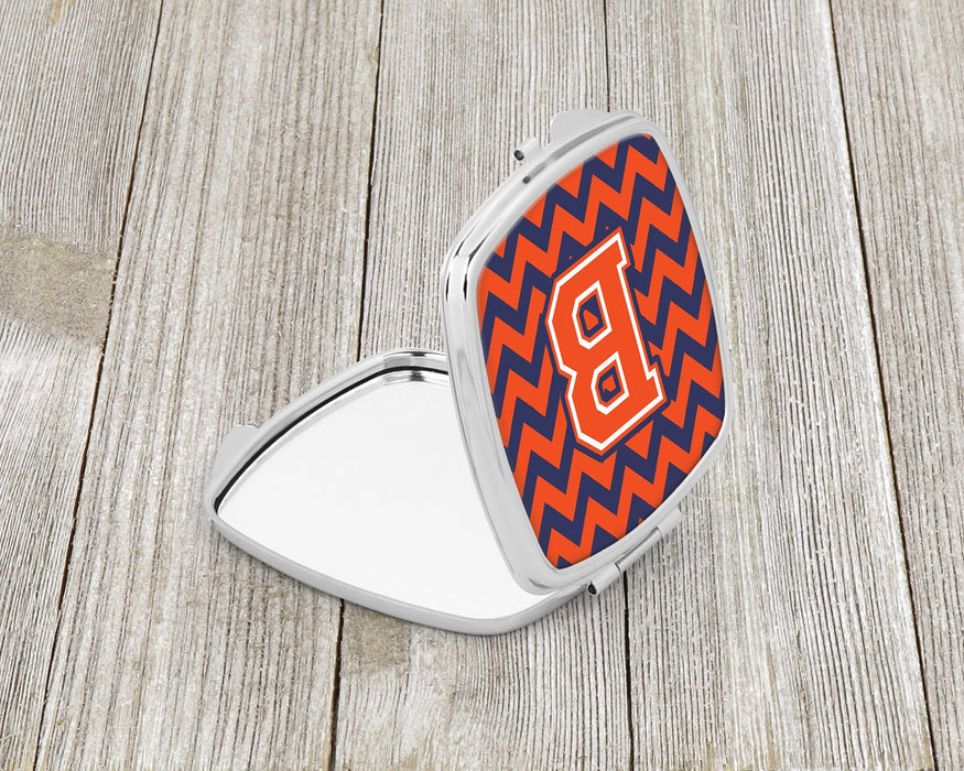 Letter B Chevron Orange and Blue Compact Mirror CJ1042-BSCM by Caroline's Treasures