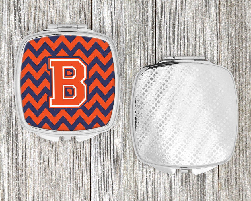 Letter B Chevron Orange and Blue Compact Mirror CJ1042-BSCM by Caroline's Treasures