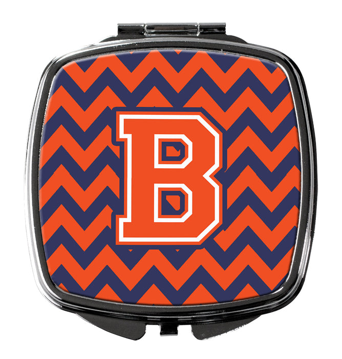 Letter B Chevron Orange and Blue Compact Mirror CJ1042-BSCM by Caroline's Treasures