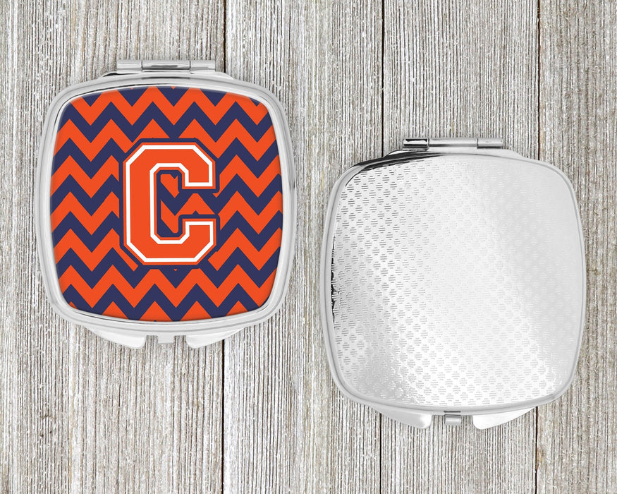 Letter C Chevron Orange and Blue Compact Mirror CJ1042-CSCM by Caroline's Treasures