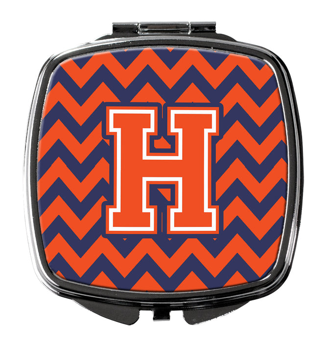 Letter H Chevron Orange and Blue Compact Mirror CJ1042-HSCM by Caroline's Treasures