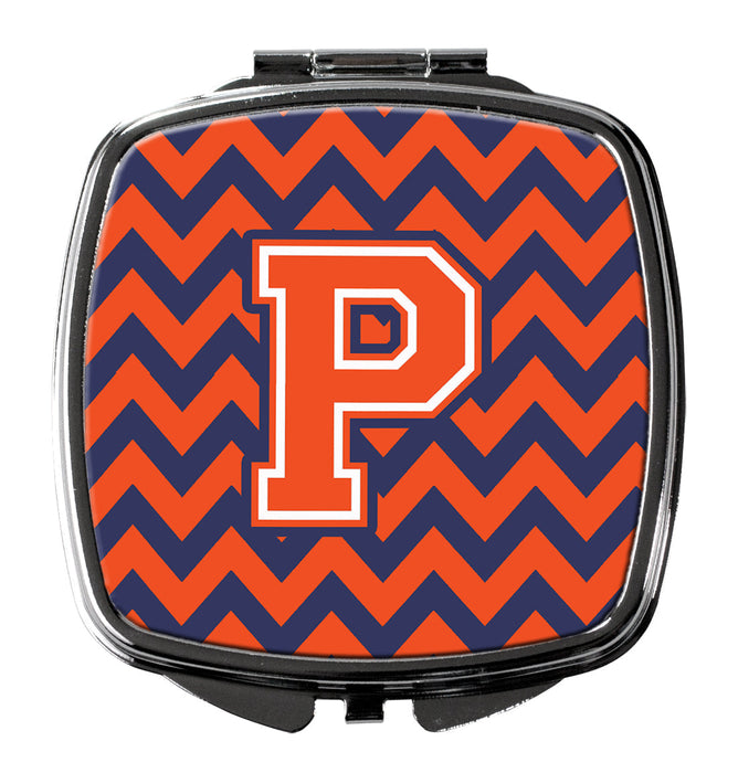 Letter P Chevron Orange and Blue Compact Mirror CJ1042-PSCM by Caroline's Treasures