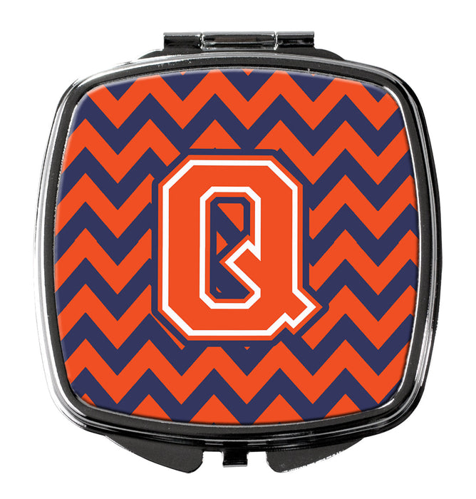 Letter Q Chevron Orange and Blue Compact Mirror CJ1042-QSCM by Caroline's Treasures