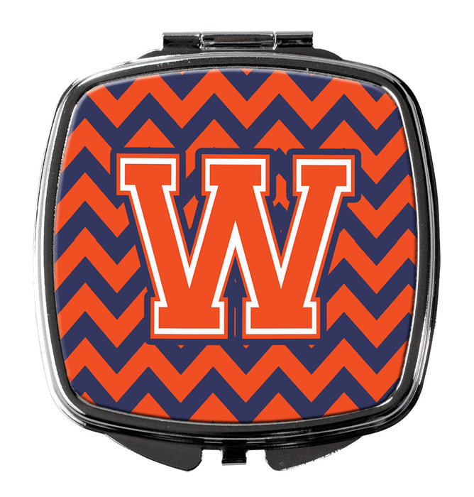 Letter W Chevron Orange and Blue Compact Mirror CJ1042-WSCM by Caroline's Treasures