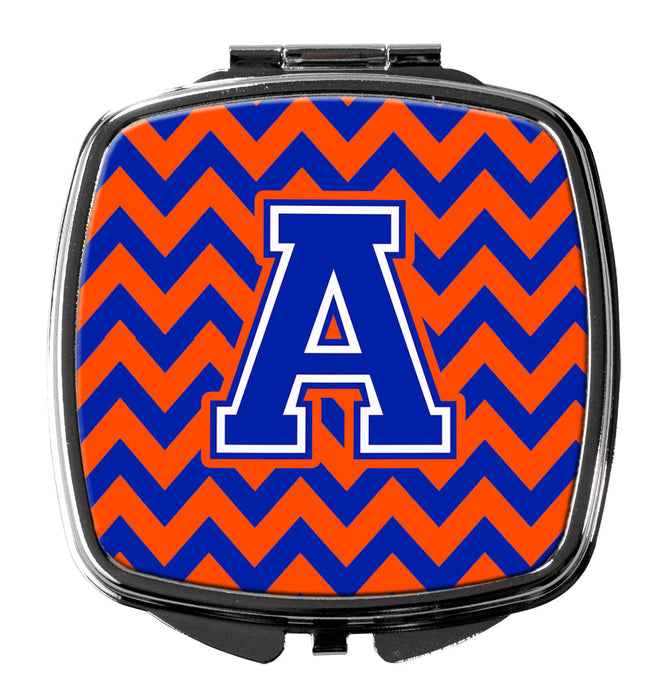 Letter A Chevron Orange and Blue Compact Mirror CJ1044-ASCM by Caroline's Treasures