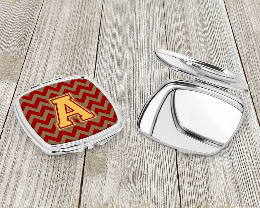 Chevron Garnet and Gold Compact Mirror