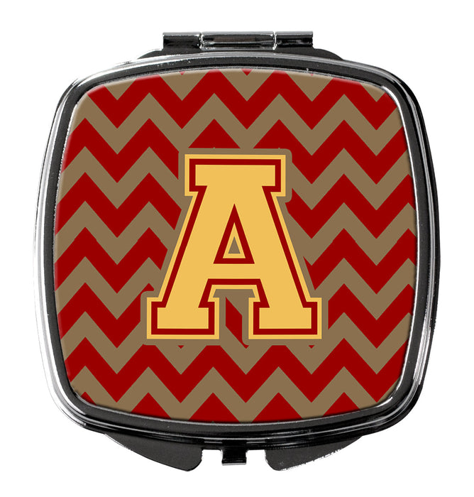 Chevron Garnet and Gold Compact Mirror