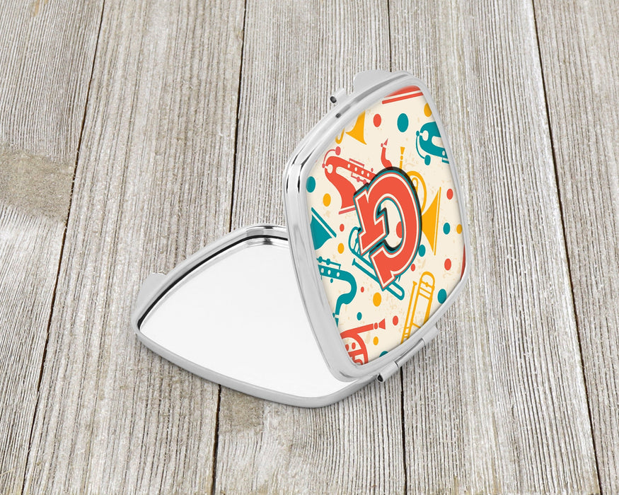 Letter G Retro Teal Orange Musical Instruments Initial Compact Mirror CJ2001-GSCM by Caroline's Treasures