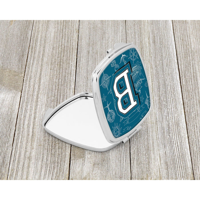 Letter B Sea Doodles Initial Alphabet Compact Mirror CJ2014-BSCM by Caroline's Treasures