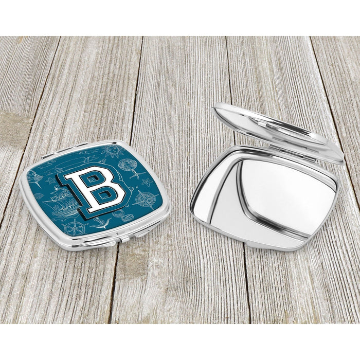 Letter B Sea Doodles Initial Alphabet Compact Mirror CJ2014-BSCM by Caroline's Treasures