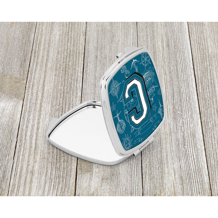 Letter C Sea Doodles Initial Alphabet Compact Mirror CJ2014-CSCM by Caroline's Treasures