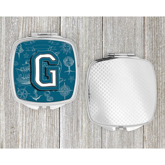 Letter G Sea Doodles Initial Alphabet Compact Mirror CJ2014-GSCM by Caroline's Treasures