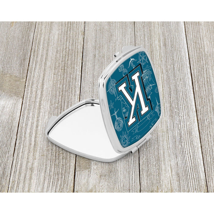 Letter K Sea Doodles Initial Alphabet Compact Mirror CJ2014-KSCM by Caroline's Treasures