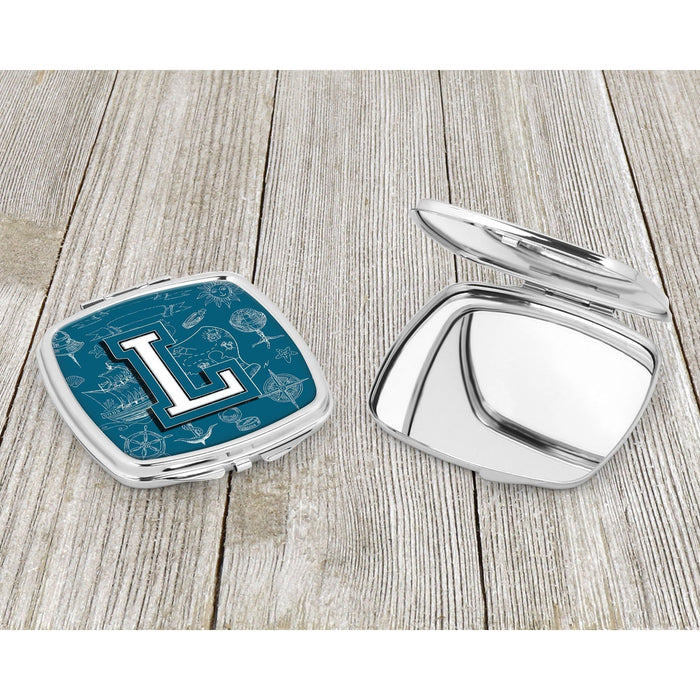 Letter L Sea Doodles Initial Alphabet Compact Mirror CJ2014-LSCM by Caroline's Treasures