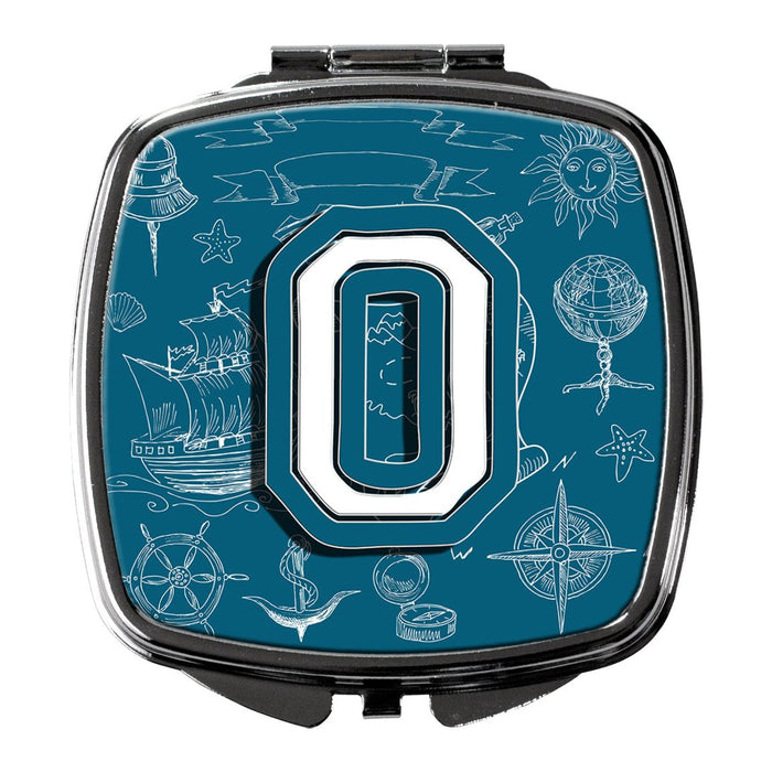 Letter O Sea Doodles Initial Alphabet Compact Mirror CJ2014-OSCM by Caroline's Treasures