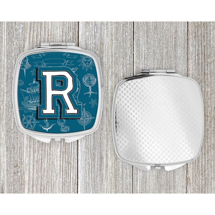 Letter R Sea Doodles Initial Alphabet Compact Mirror CJ2014-RSCM by Caroline's Treasures